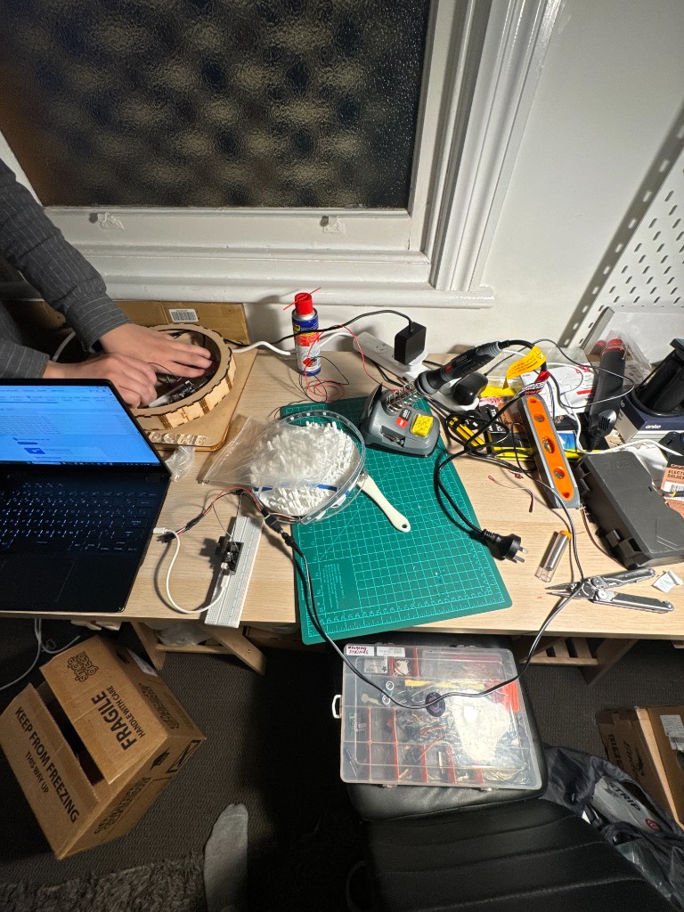 Workbench setup during D.O.M.E. hardware prototyping